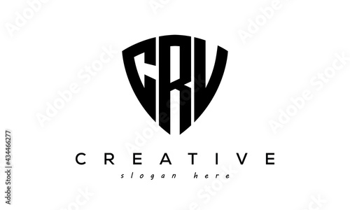 CRV letter creative logo with shield	 photo