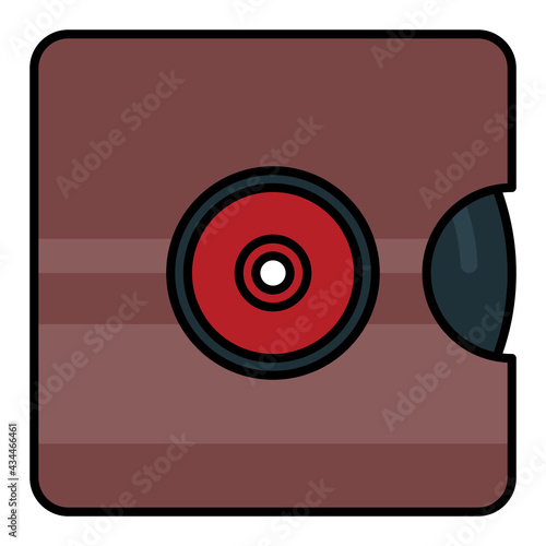vynil disc using soft color and filled line style