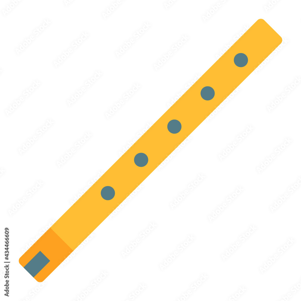 flute using soft color and flat style