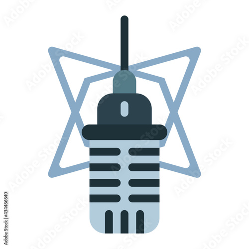 microphone using soft color and flat style