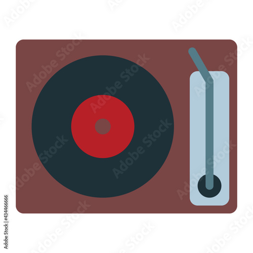 vynil disc player using soft color and flat style