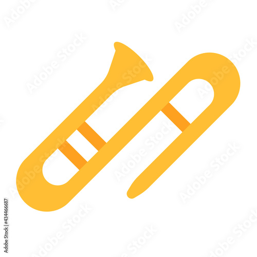 trombone using soft color and flat style