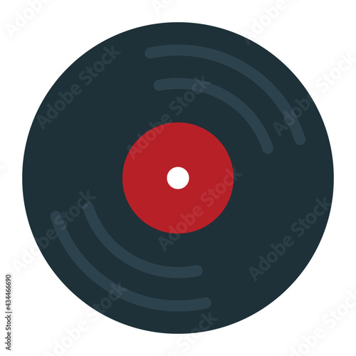 vynil disc using soft color and flat style