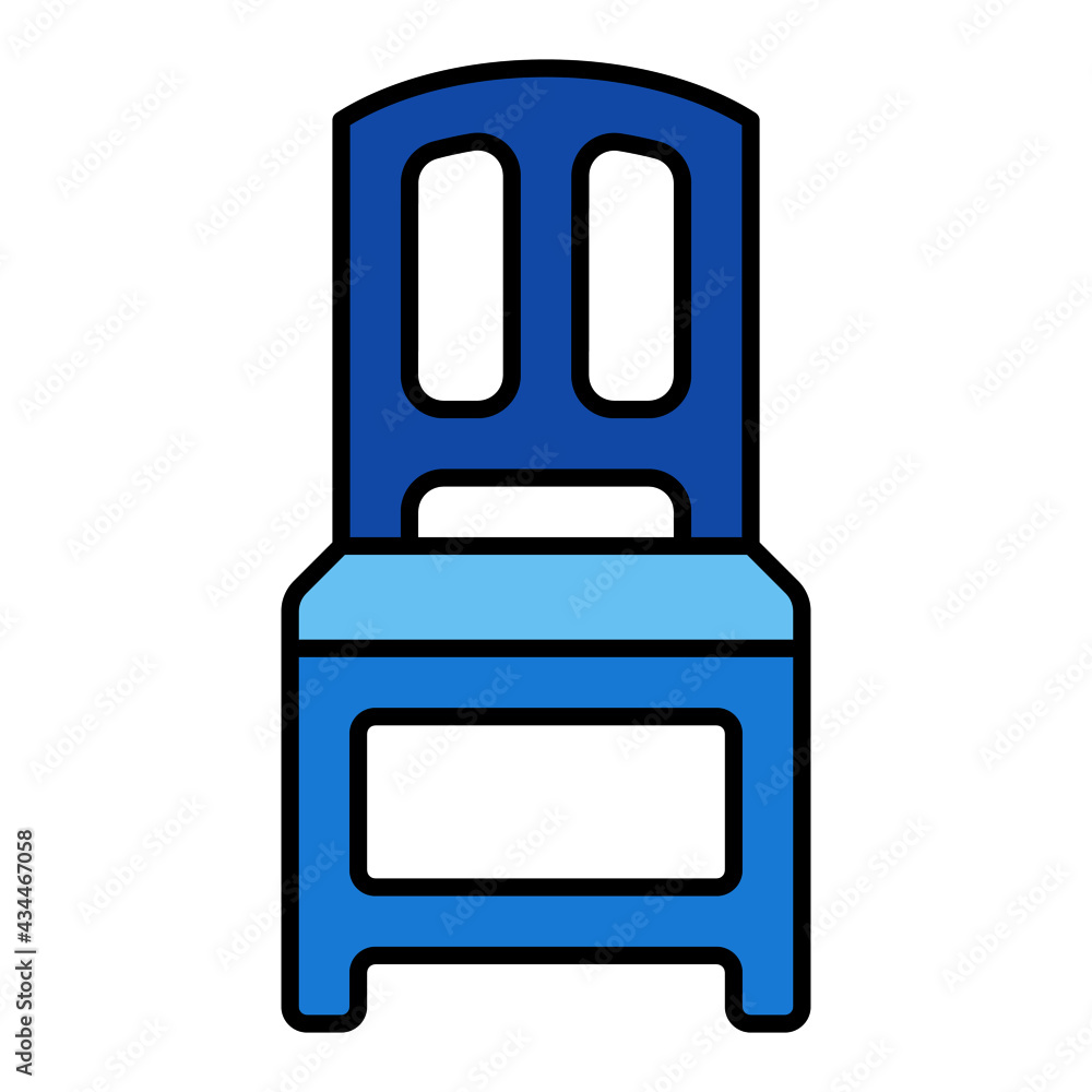plastic chair using soft color and filled line style plastic chair using soft color and filled line style