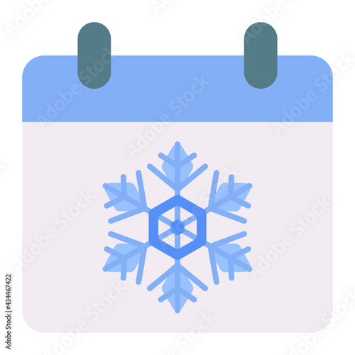 calendar for event in winter using soft color and flat style