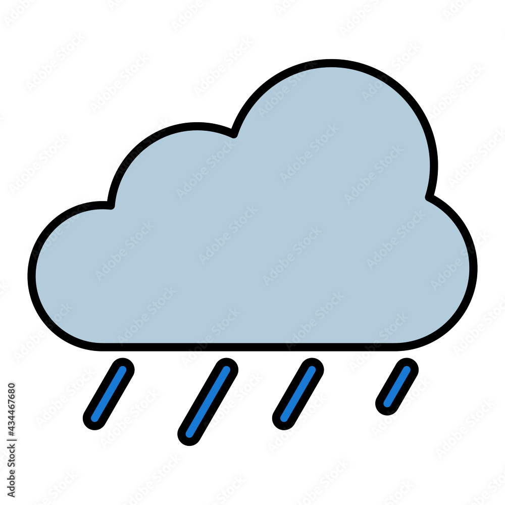 cloud rain weather using soft color and filled line style cloud rain weather using soft color and filled line style