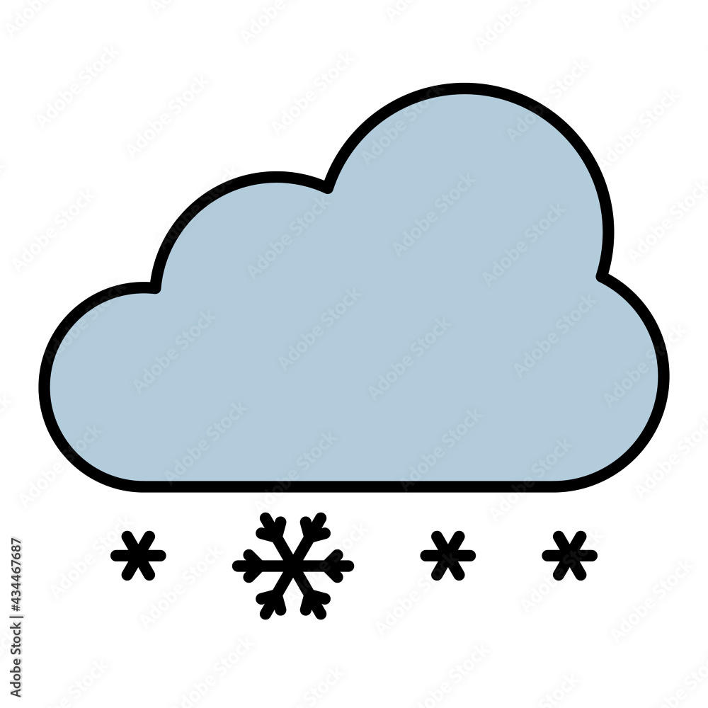 cloud snow weather using soft color and filled line style cloud snow weather using soft color and filled line style
