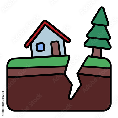 earthquakes in settlements using soft color and filled line style