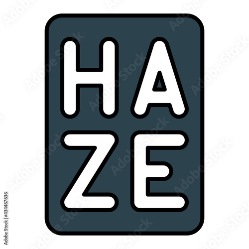 a sign of haze environment using soft color and filled line style