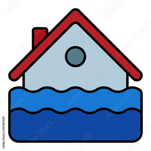 flooding in settlements using soft color and filled line style