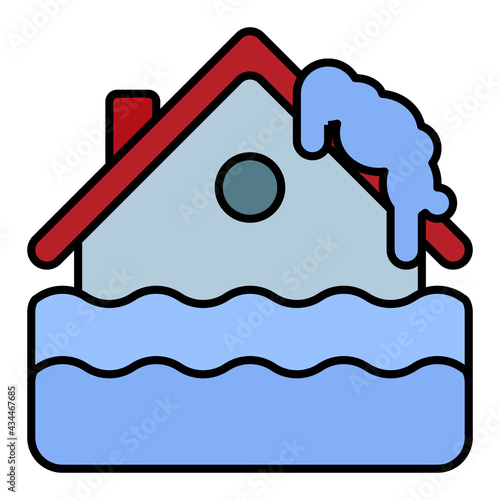 snow pile in settlements using soft color and filled line style
