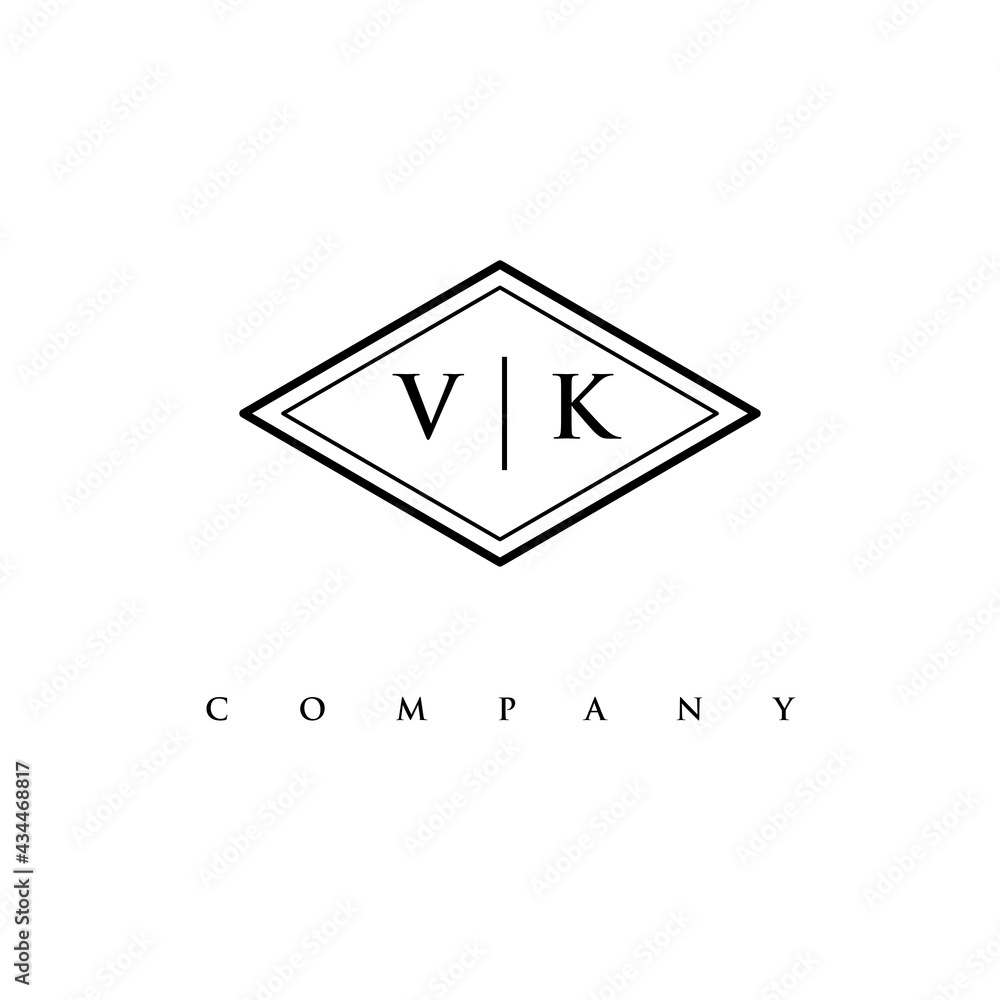 initial VK logo design vector