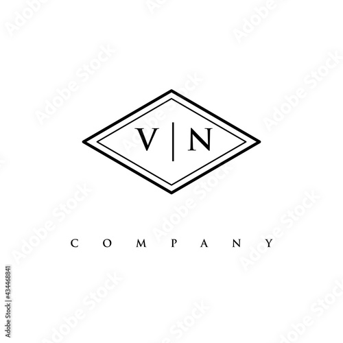 initial VN logo design vector