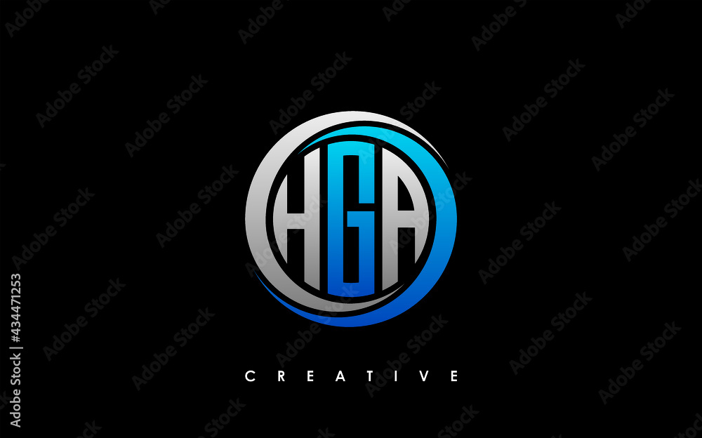 HGA Letter Initial Logo Design Template Vector Illustration