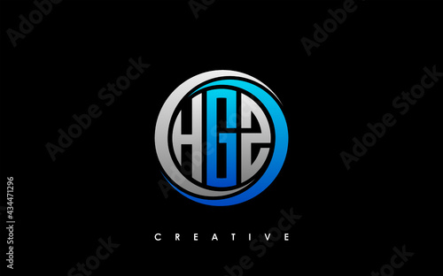 HGZ Letter Initial Logo Design Template Vector Illustration