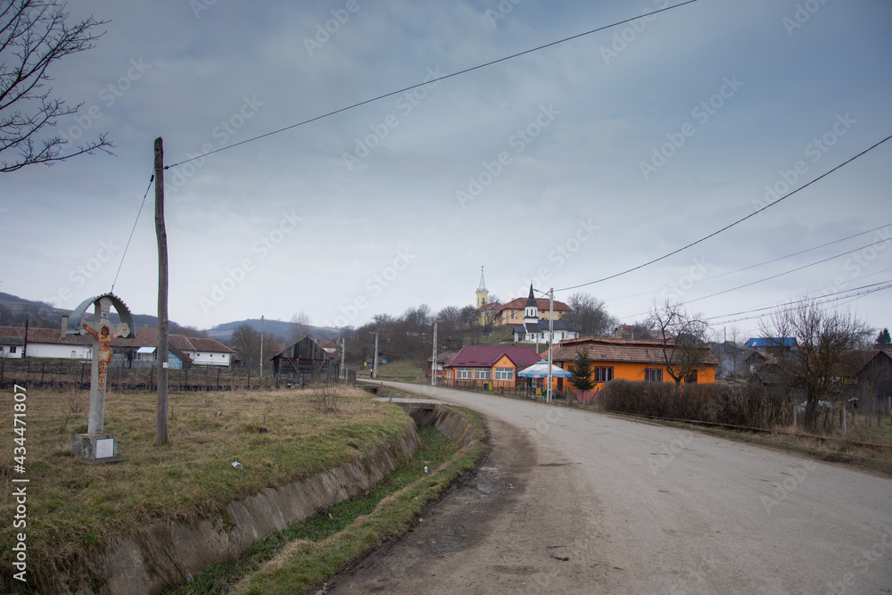 Milas locality from Bistrita, ROMANIA, 2021, panoramivc  view