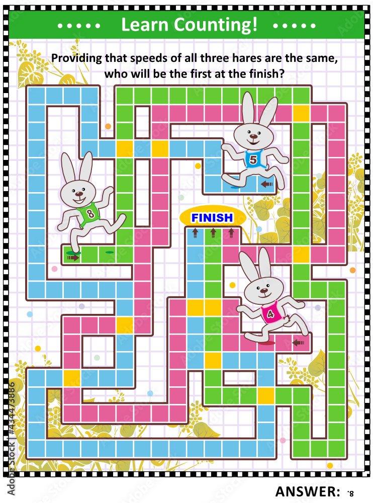 Vecteur Stock Educational visual math puzzle and word problem for kids