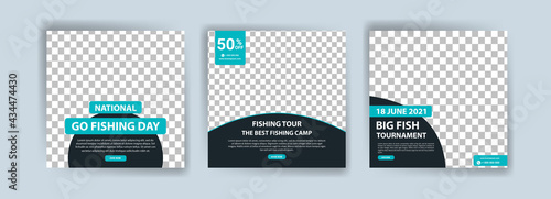 National go fishing day. Banners vector for social media ads, web ads, business messages, discount flyers and big sale banner.