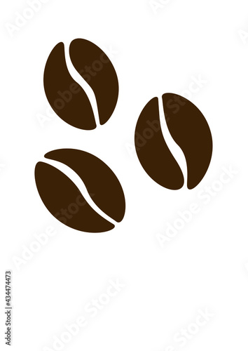 SILHOUETTE COFFEE BEANS, COFFEA ARABICA. VECTOR GRAPHIC RESOURCE
