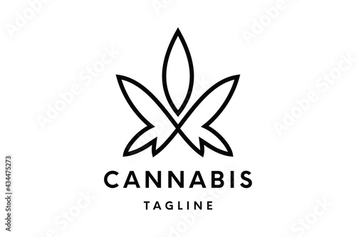 cannabis Logo or Hemp Logo Vector Template
