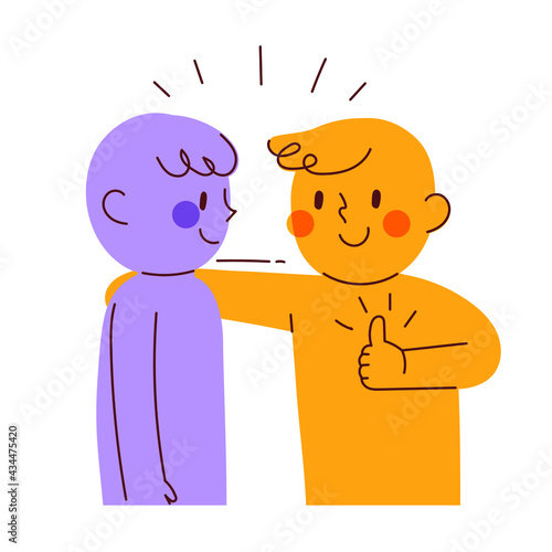 You are best! A friend who supports you. Psychological support concept vector illustration.