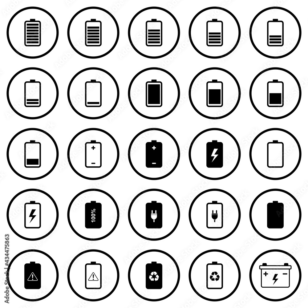 battery icon set vector sign symbol battery icon set vector sign symbol