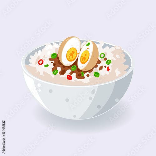 Delicious mayak eggs, Korean marinated eggs vector illustration