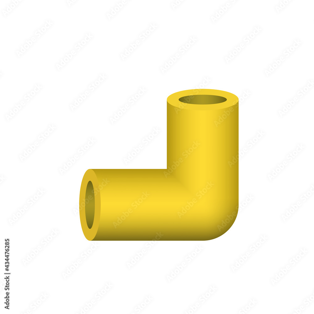 PVC plastic pipe fitting vector design isolated on white background ...
