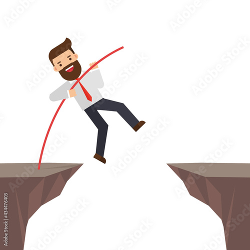 Brave businessman jumping