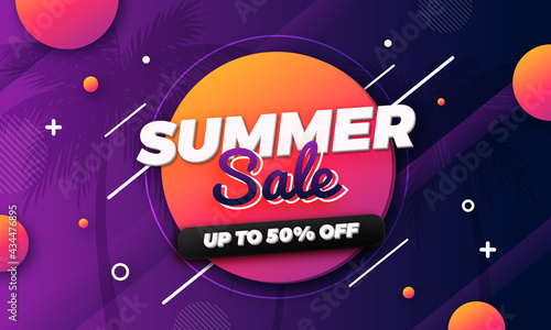 Purple Gradient Summer Sale Banner Design