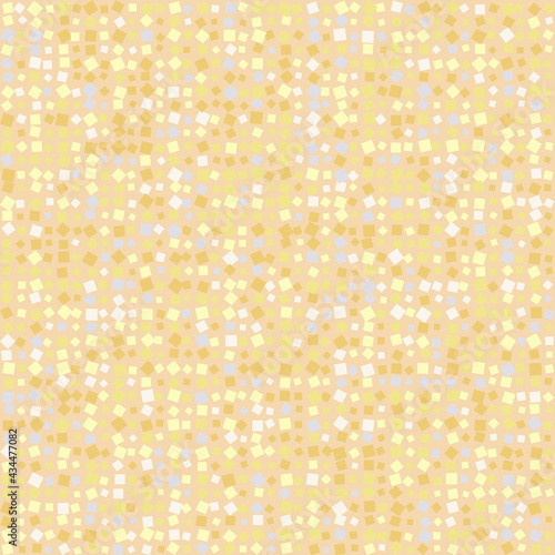 Seamless pattern. Golden texture composed of small squares. Editable.