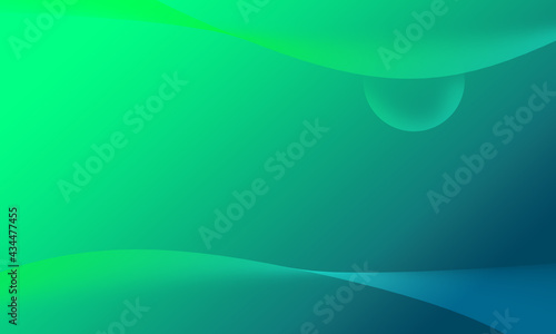 Graphic background for illustration  abstract gradient green wave line pattern