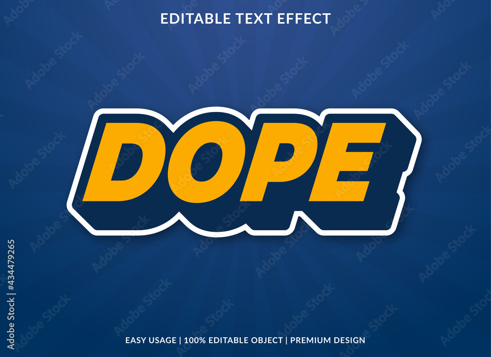 dope text effect template with bold style use for business logo and