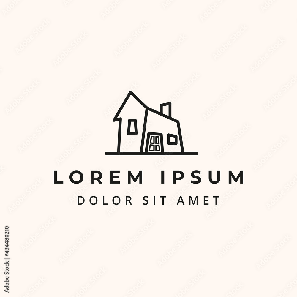 Simple modern home and house logo icon