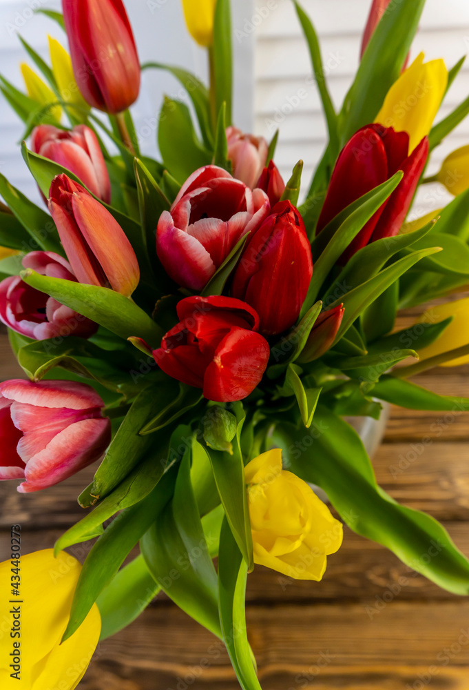 Bouquet of Spring Flowers - Red and Yellow Tulips Bouquet of Spring Flowers - Red and Yellow Tulips