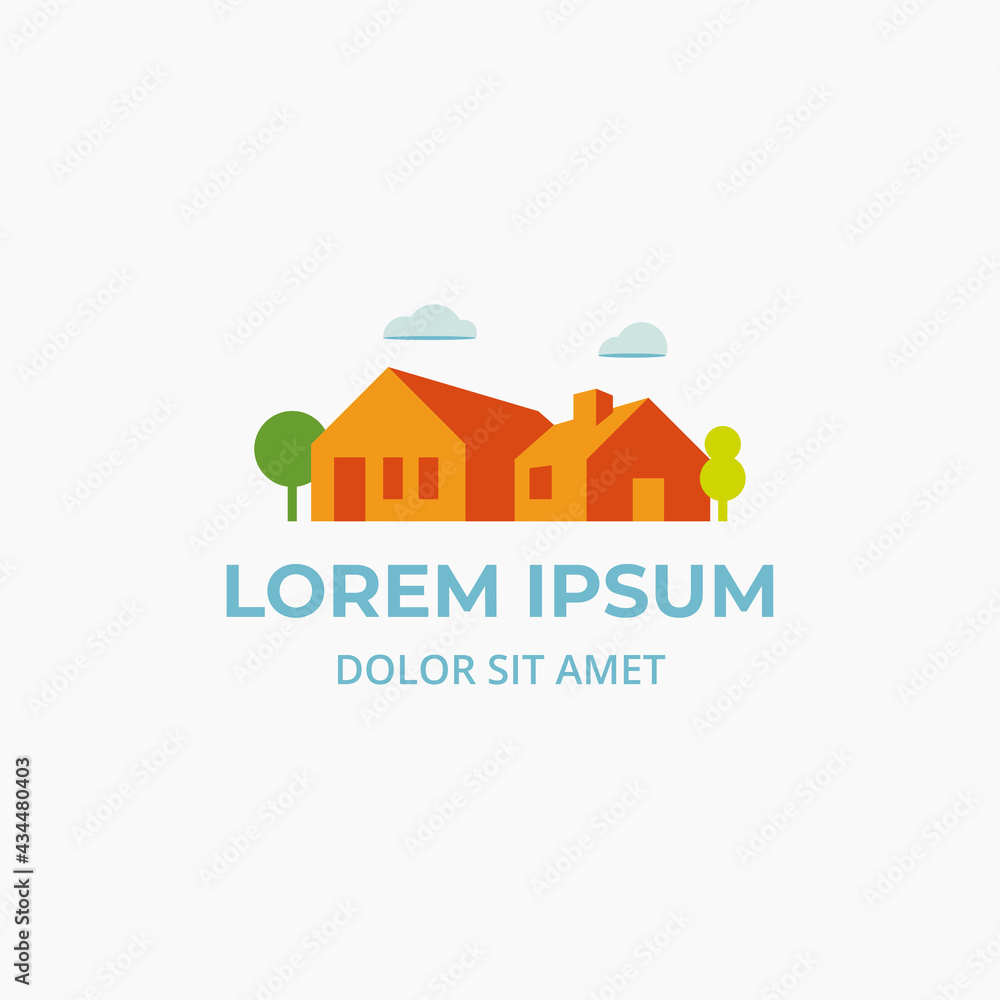 Simple modern home and house logo icon