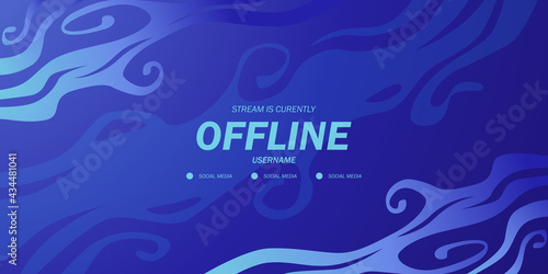 abstract blue wave flow liquid water ocean background for offline stream game twitch live video gaming