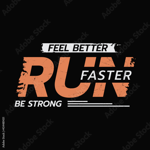 Vector illustration of letter graphics, Run, creative clothing, perfect for the design of t-shirts, shirts, hoodies, etc.