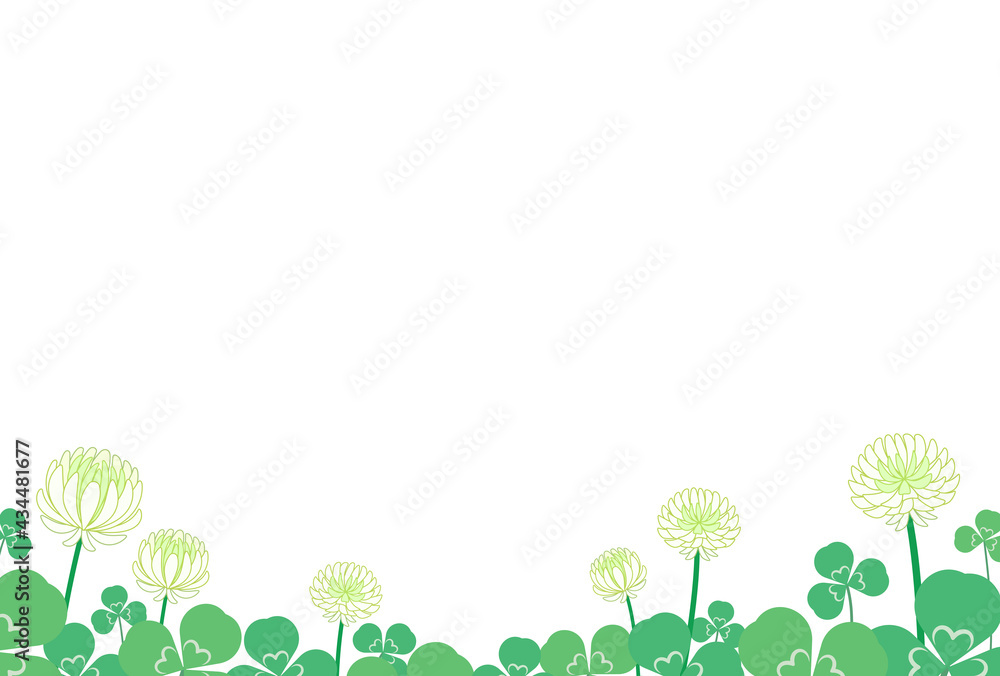 シロツメクサの花がたくさん咲いている風景のメッセージカード はがきサイズ横型 Stock Vector Adobe Stock シロツメクサの花がたくさん咲いている風景のメッセージカード はがきサイズ横型 Stock Vector Adobe Stock