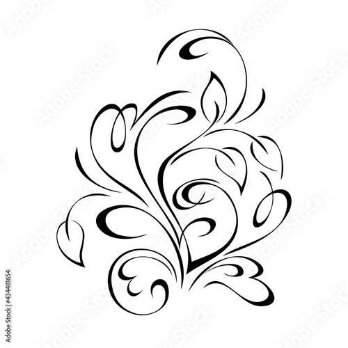 ornament 1769. unique decorative element with stylized leaves and curls in black lines on a white background