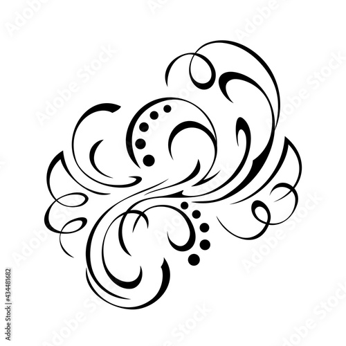 ornament 1771. unique decorative abstract ornament with curls in black lines on a white background