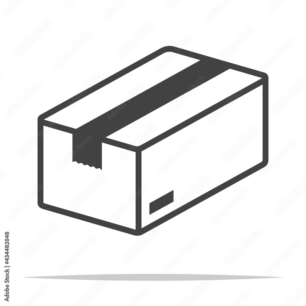Cardboard box outline icon vector isolated Cardboard box outline icon vector isolated