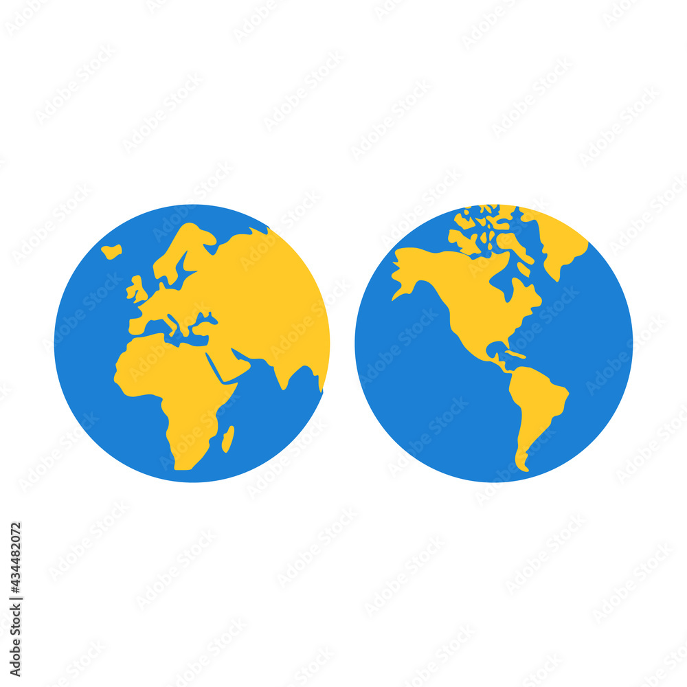 Fototapeta premium globe and map vector, network in the glabal, world map icon, earth sign in geography