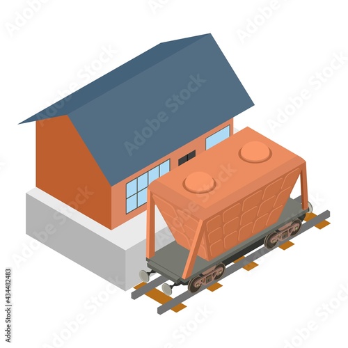 Hopper car icon. Isometric illustration of hopper car vector icon for web photo