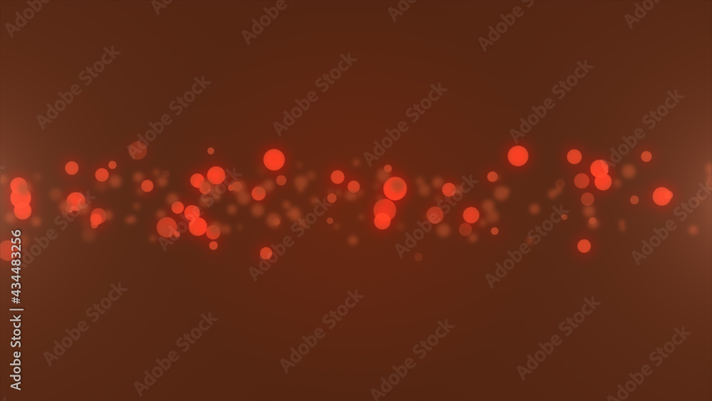Orange glow particles for technology background