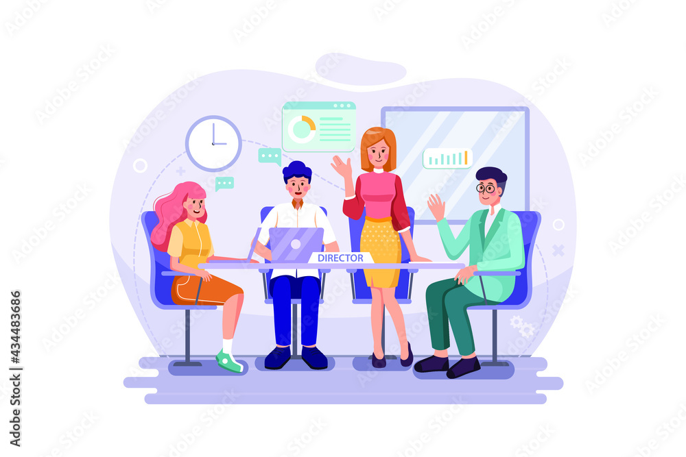 Board of Directors Illustration concept. Flat illustration isolated on white background. Board of Directors Illustration concept. Flat illustration isolated on white background.