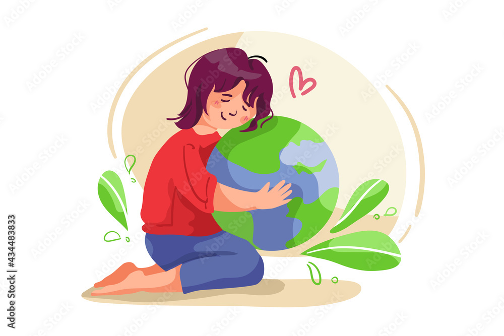 Mother Earth Day Illustration concept. Flat illustration isolated on white background. Mother Earth Day Illustration concept. Flat illustration isolated on white background.
