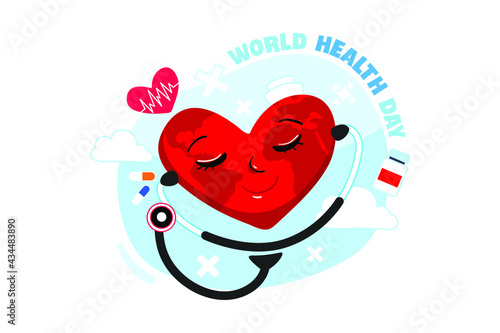 World Health Day Illustration concept. Flat illustration isolated on white background.