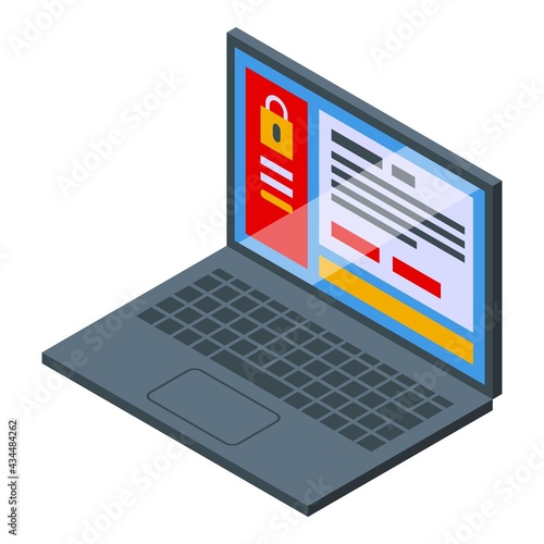 Malware laptop icon. Isometric of Malware laptop vector icon for web design isolated on white background