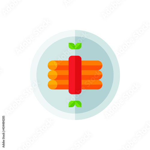 Enchilada, Spring Roll Flat Icon Logo Illustration Vector Isolated. Mexican Food and Restaurant Icon-Set. Suitable for Web Design, Logo, App, and Upscale Your Business.